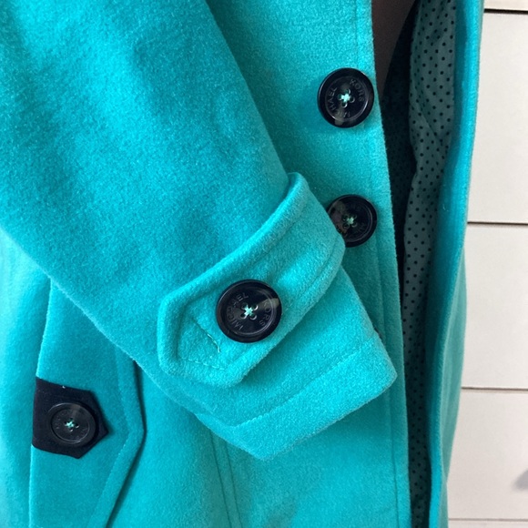 Michael Kors hooded coat. Color is similar to a teal blue/green. - Picture 5 of 8